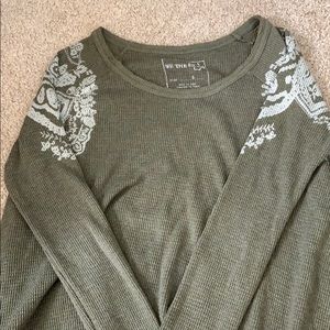 Free People hunter green thermal